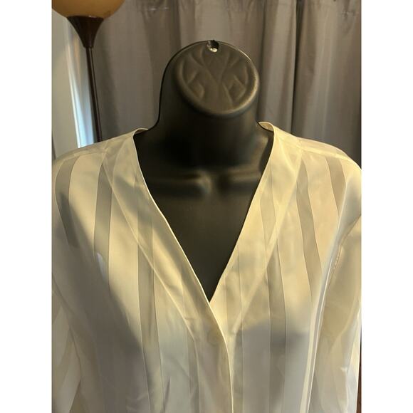 Vintage Reflections By Spiegel Pajama Set White Pants Long Sleeve Size Small - Picture 10 of 15